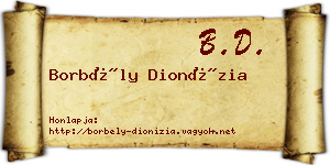 Borbély Dionízia névjegykártya